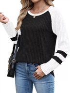 Ribbed Round Neck Raglan Sleeve Top (8)