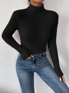 Ribbed Turtleneck Long Sleeve Sweater (13)