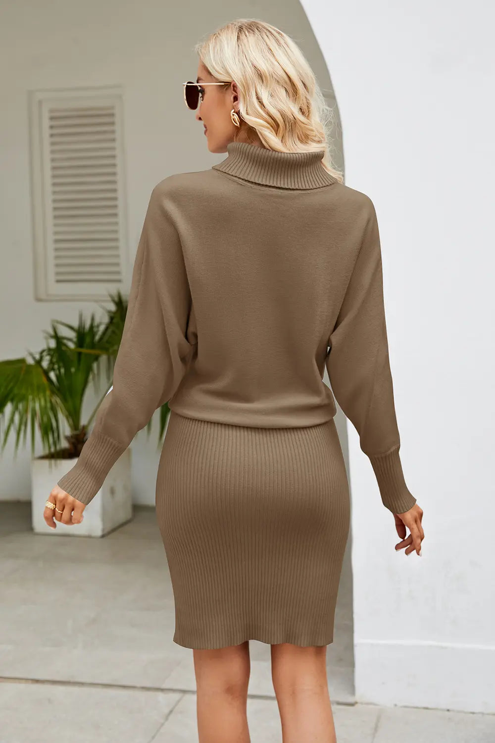 Ribbed Mock Neck Long Sleeve Dress (13)