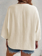 Full Size V-neck Button Down Shirt Plus (14)