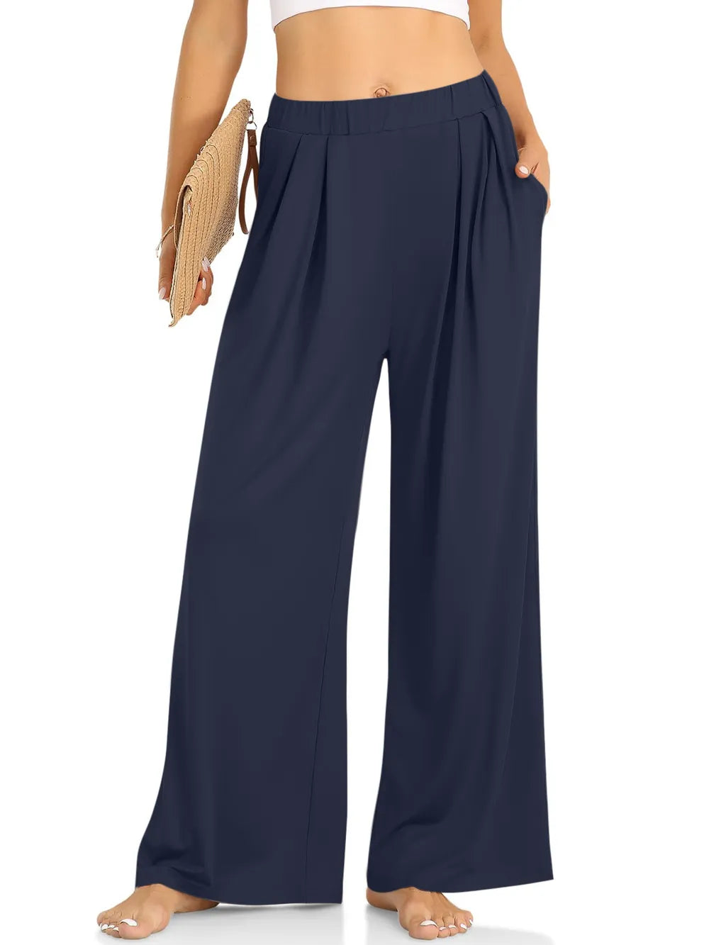Elastic Waist Wide Leg Pants (24)