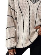 V-neck Textured Knit Sweater (12)