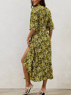 Slit Printed Surplice Midi Dress (9)