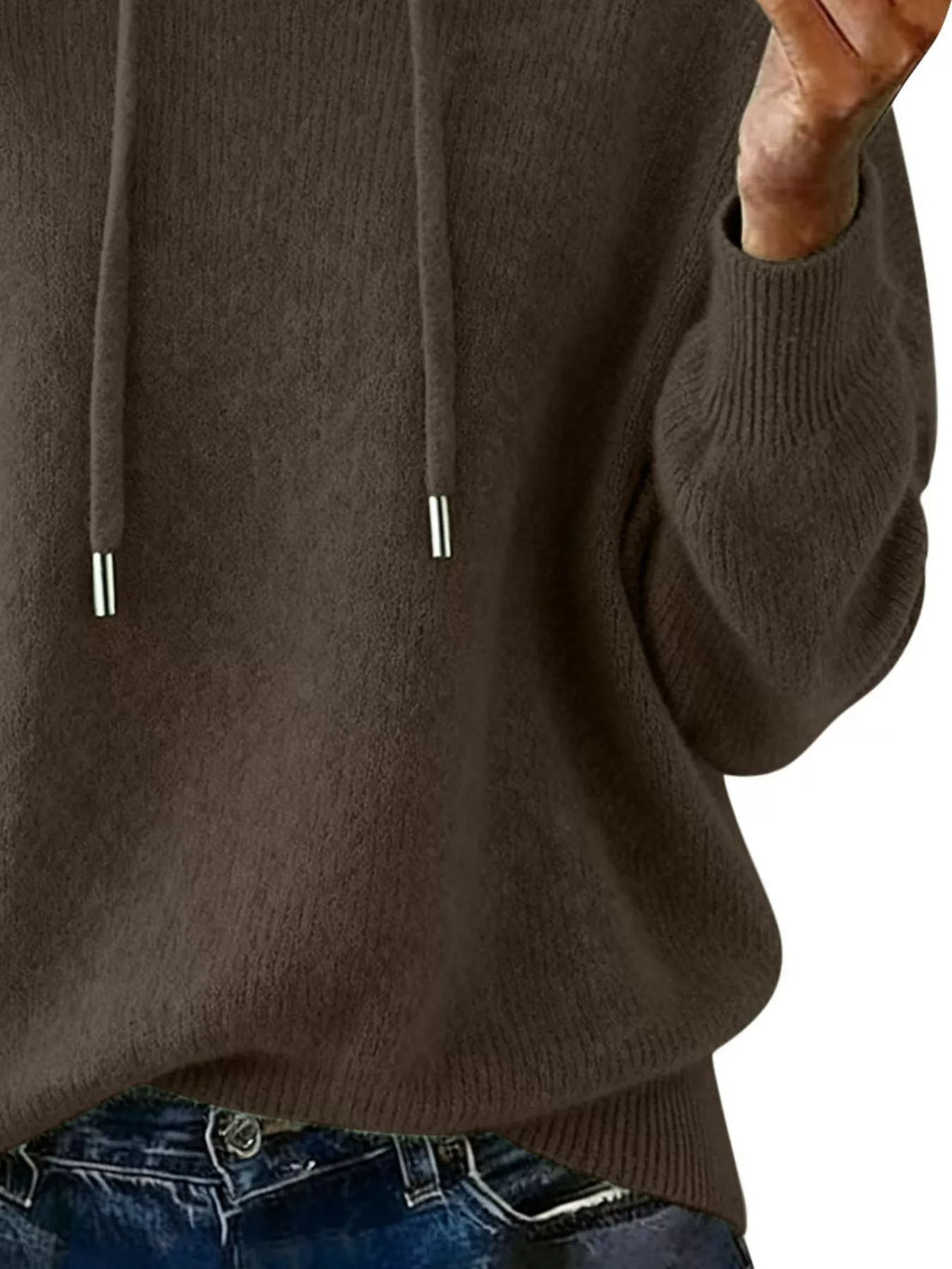Drawstring Long Sleeve Hooded Sweater (12)