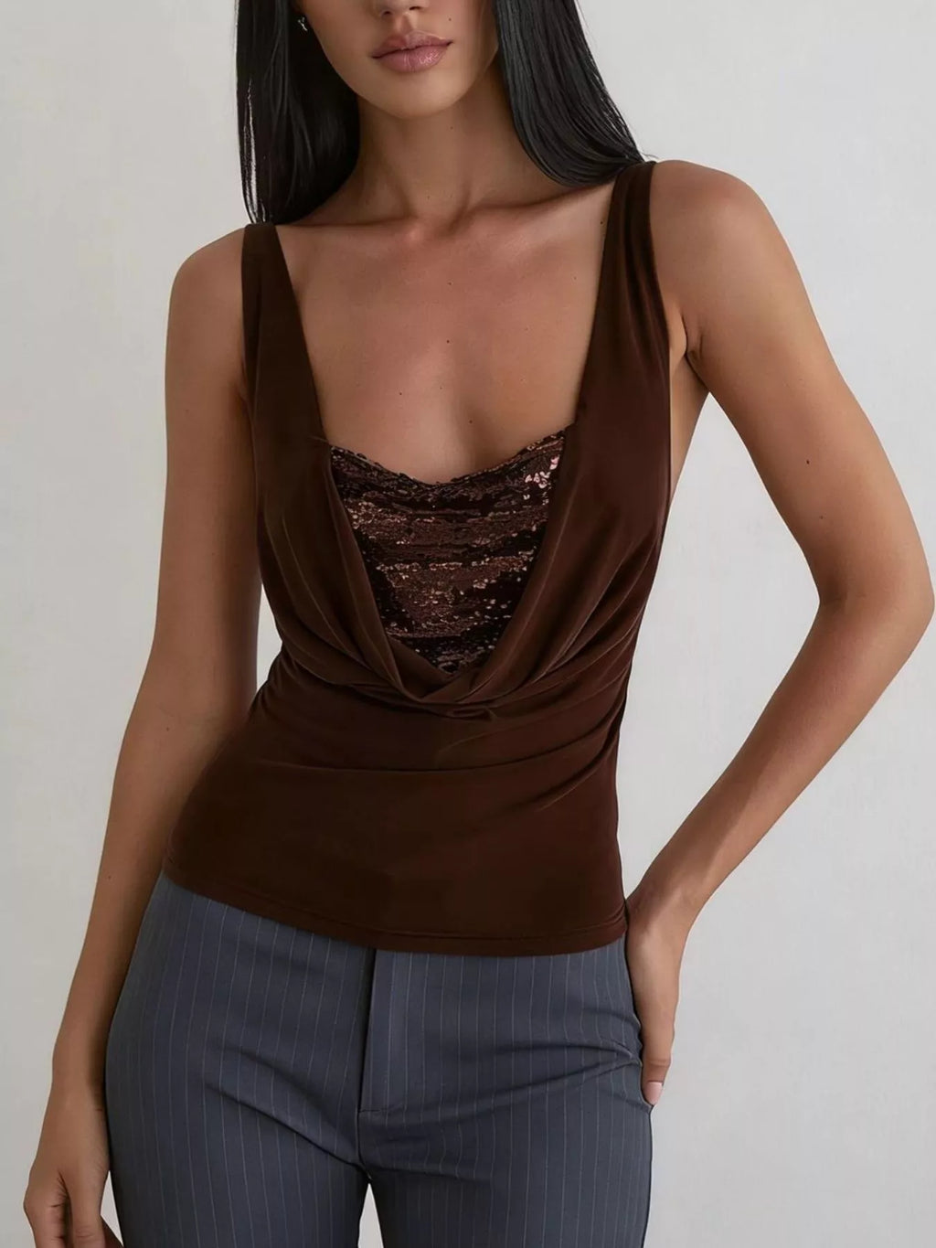 Sequin Detail Ruched Tank (3)