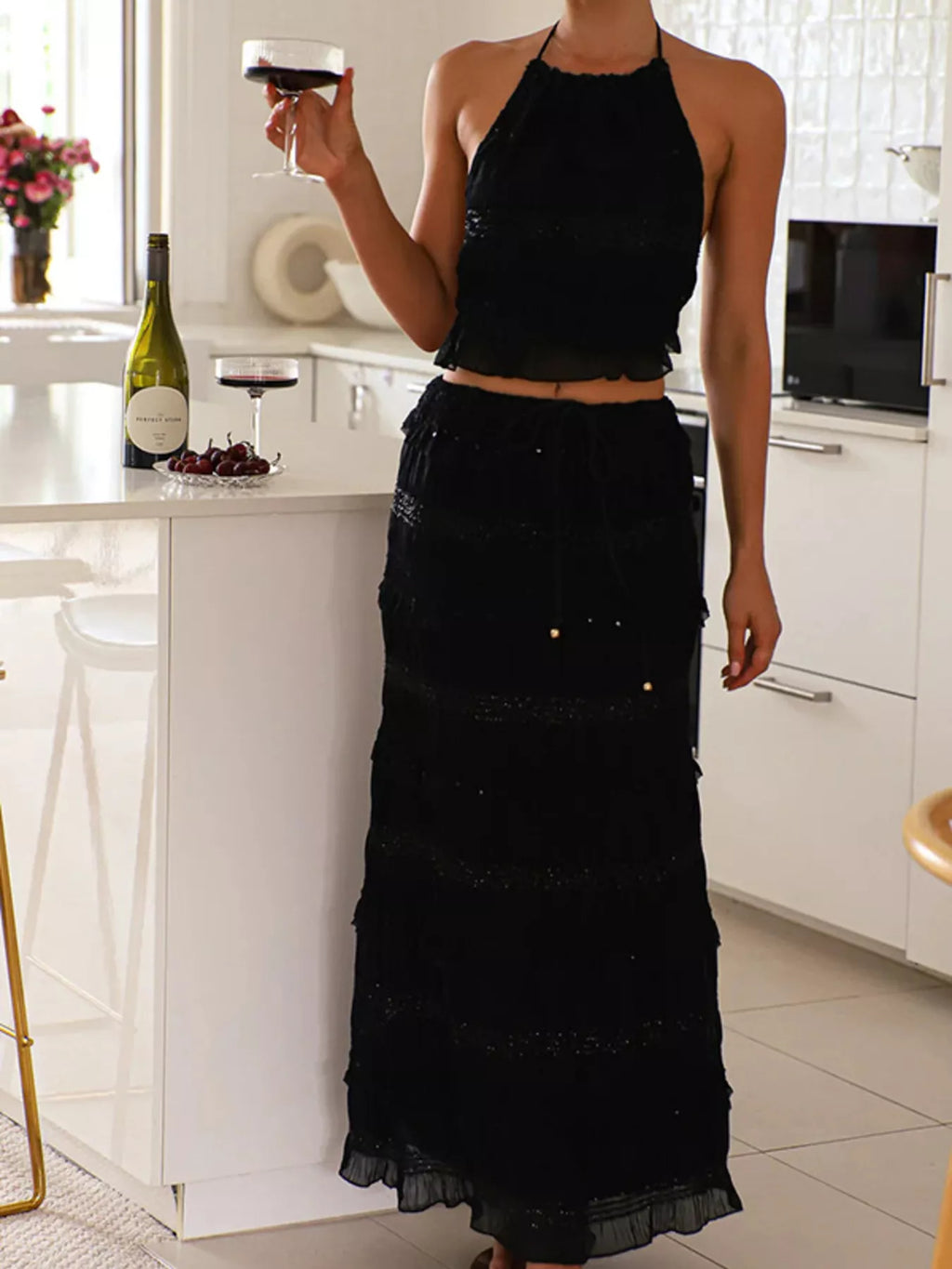 Sleeveless Top Maxi Skirt Set (18)