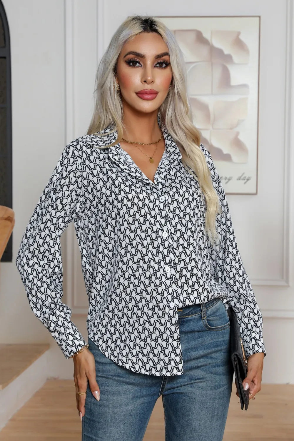Printed Buttoned Long Sleeve Shirt (11)