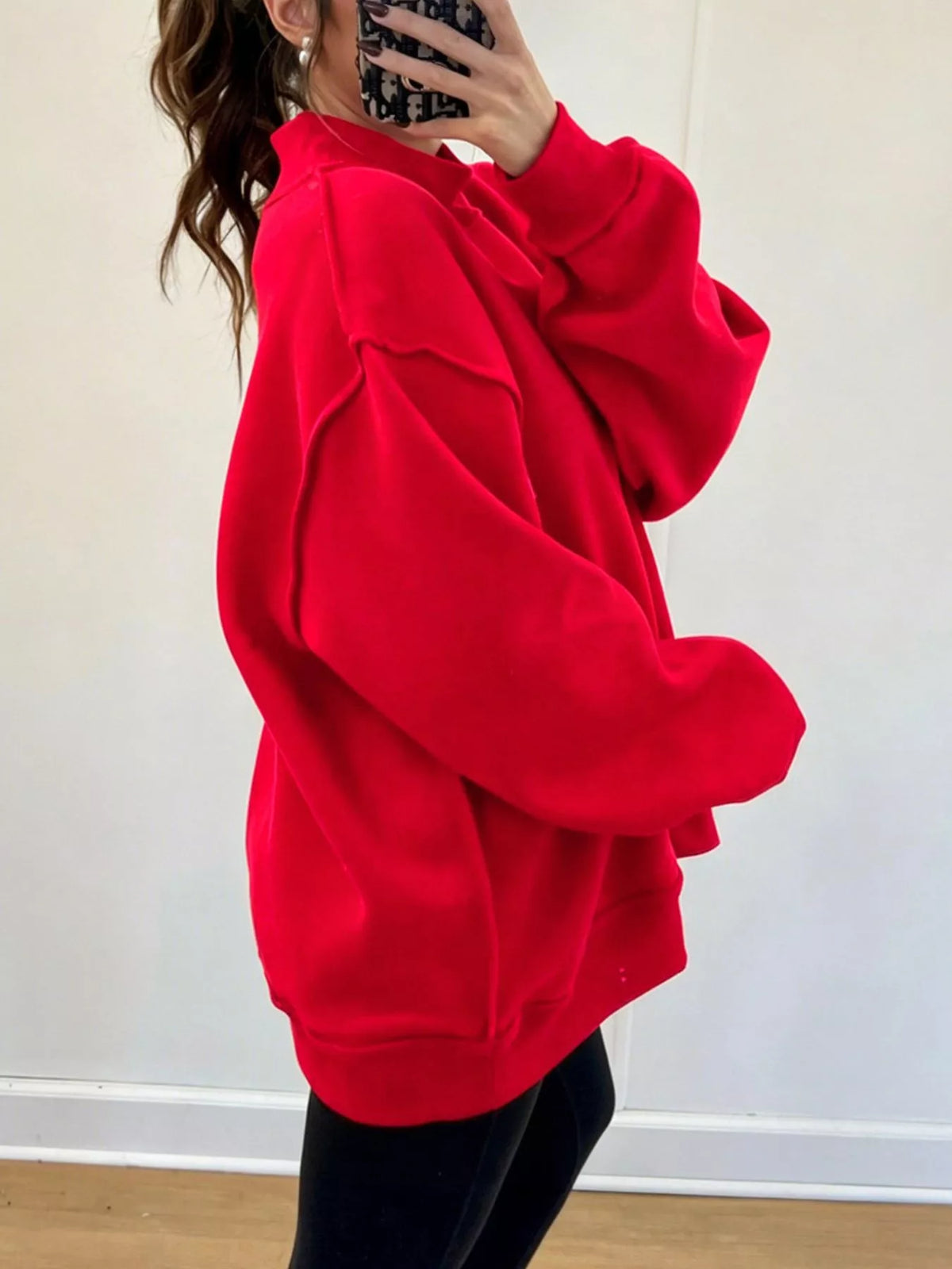Mock Neck Dropped Shoulder Sweatshirt (6)