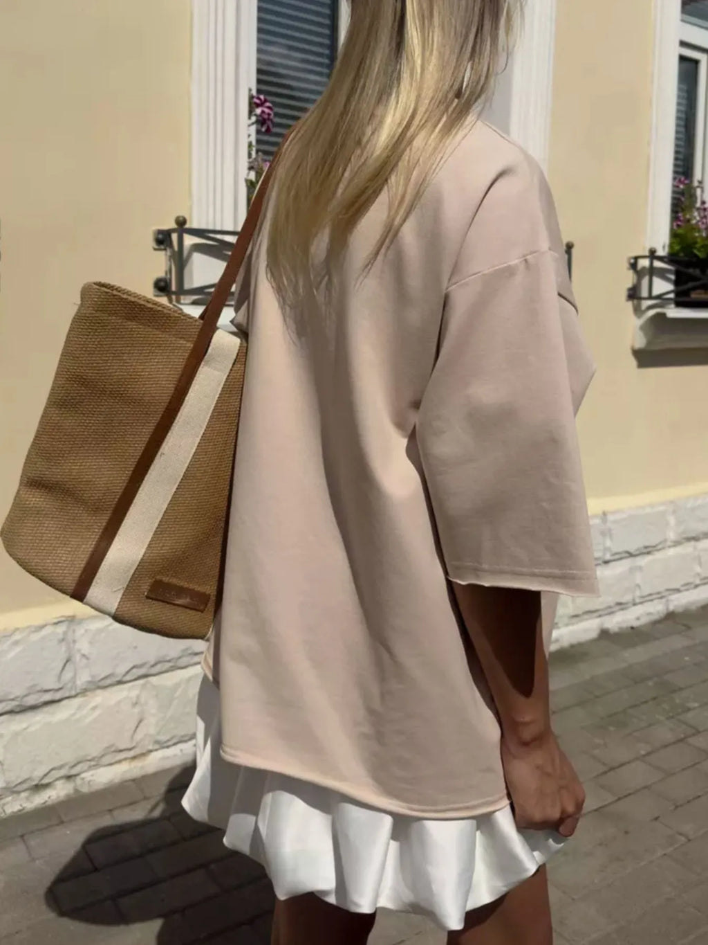 Round Neck Half Sleeve Oversized T-shirt (4)