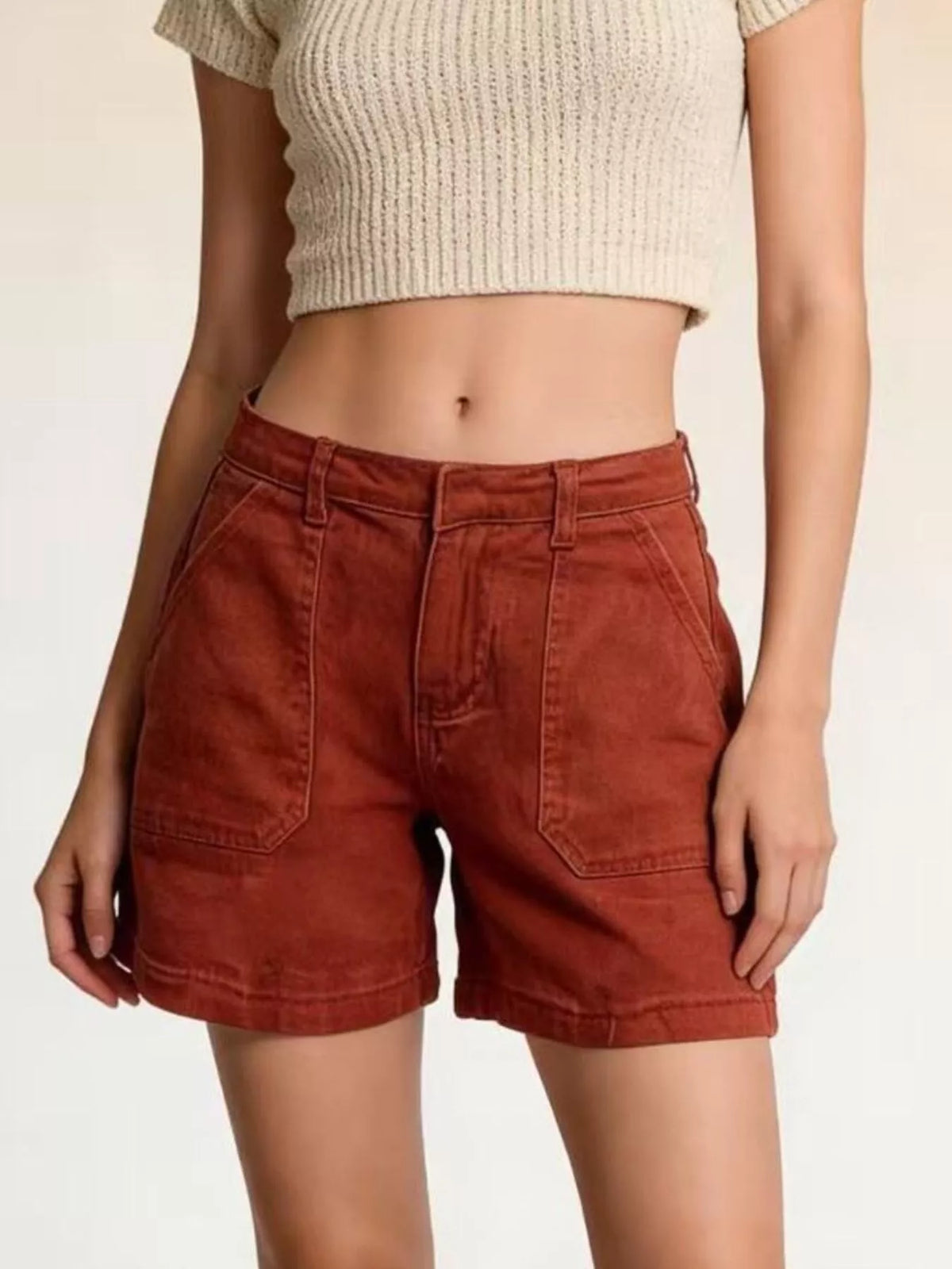 Pocketed Denim Shorts (17)