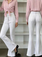 Full Size High-waisted Button-fly Flare Jeans Plus (3)