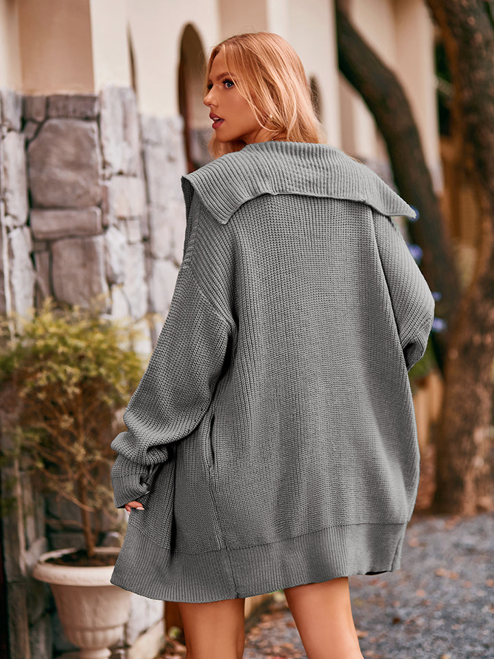 Dropped Shoulder Long Sleeve Cardigan (14)