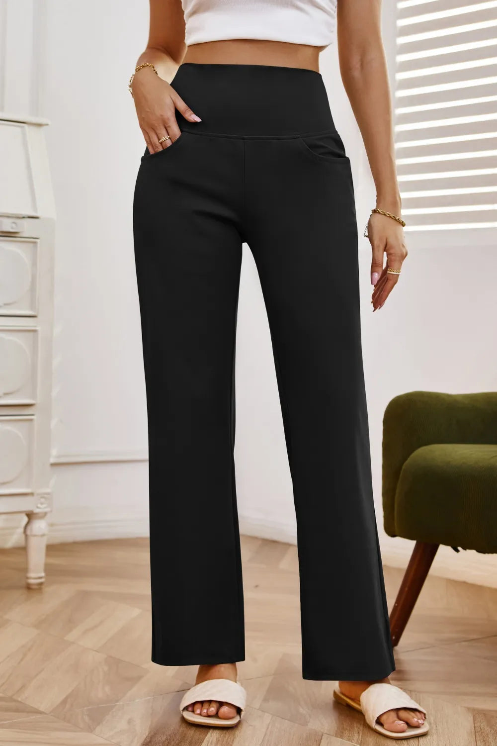 High Waist Wide Leg Pants Pockets (24)