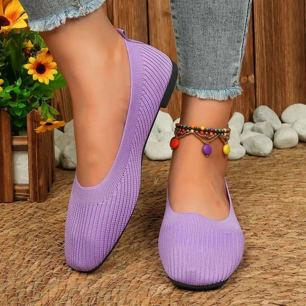 Knitted Square Toe Flat Slip-ons (4)
