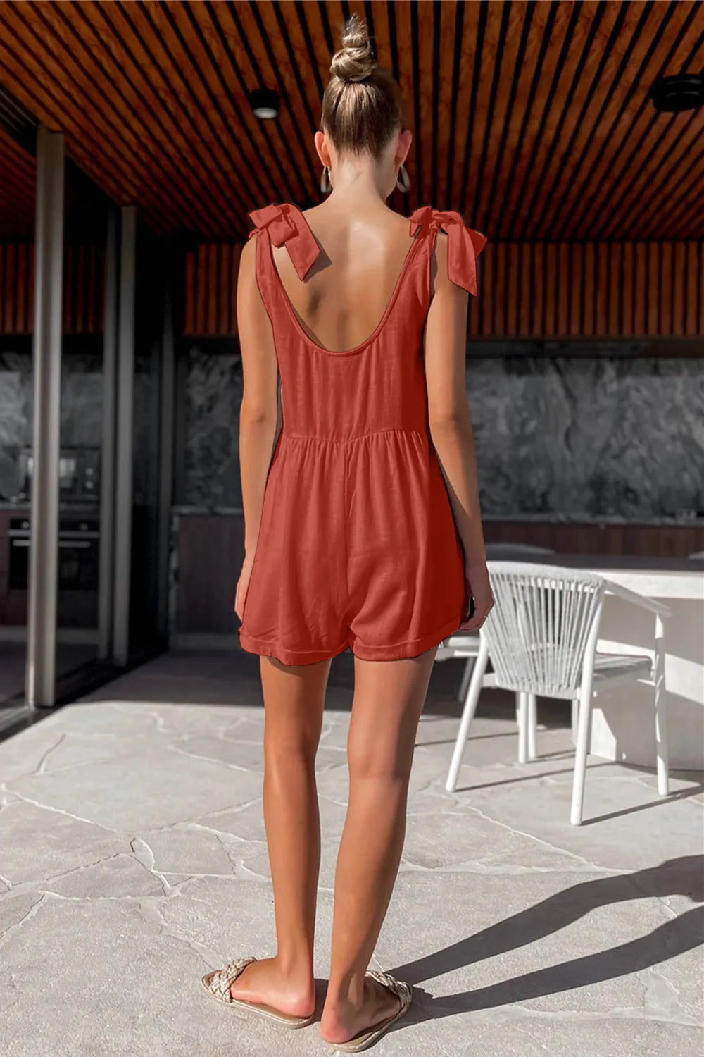 Full Size Scoop Neck Tie Shoulder Romper (16)