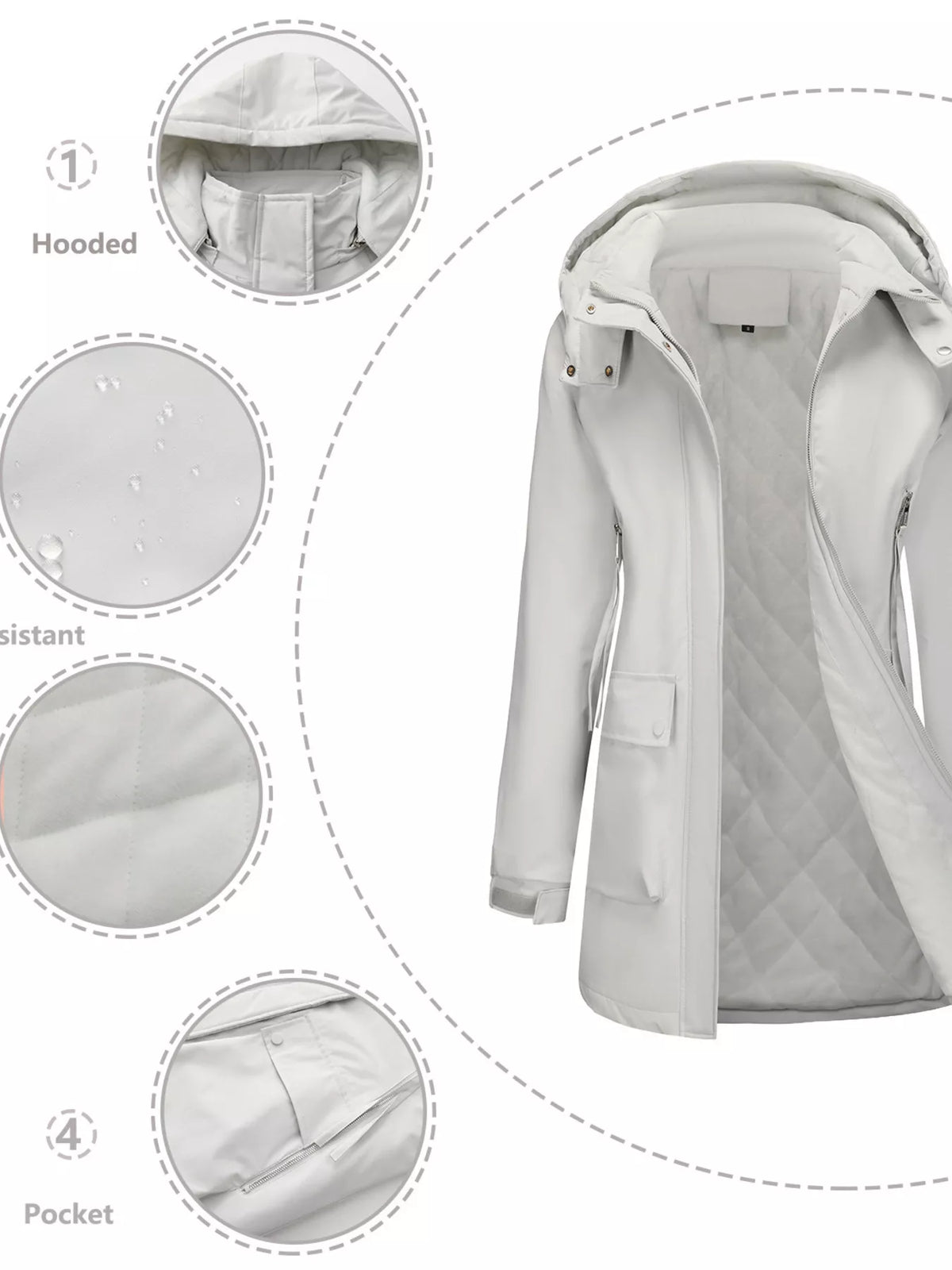 Full Size Zip Up Hooded Parka Outerwear Plus (28)