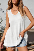 Waffle-knit Wide Strap Tank