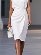 Ruched Waist Sleeveless Dress (17)