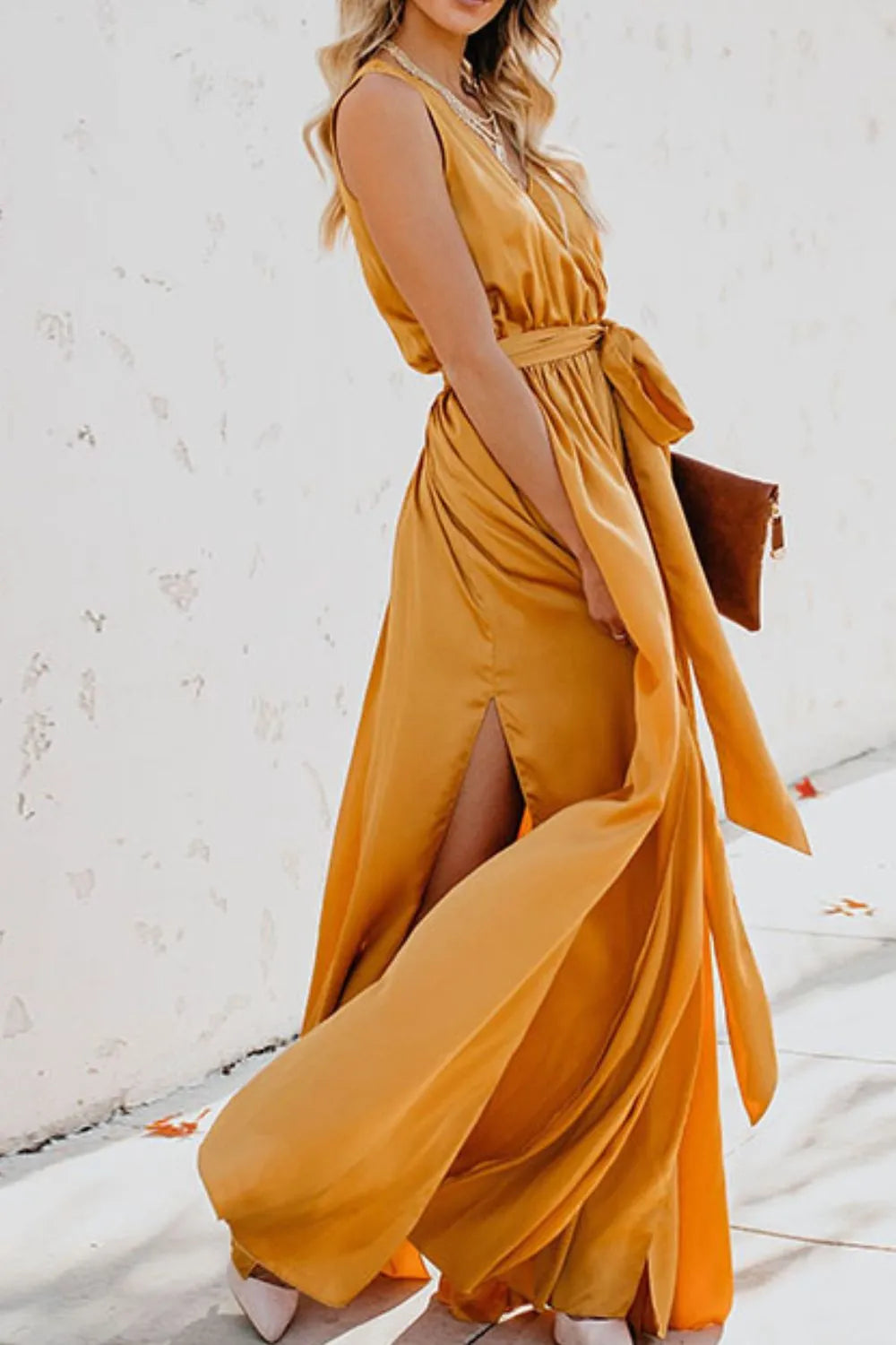 Surplice Tie Waist Maxi Dress (7)
