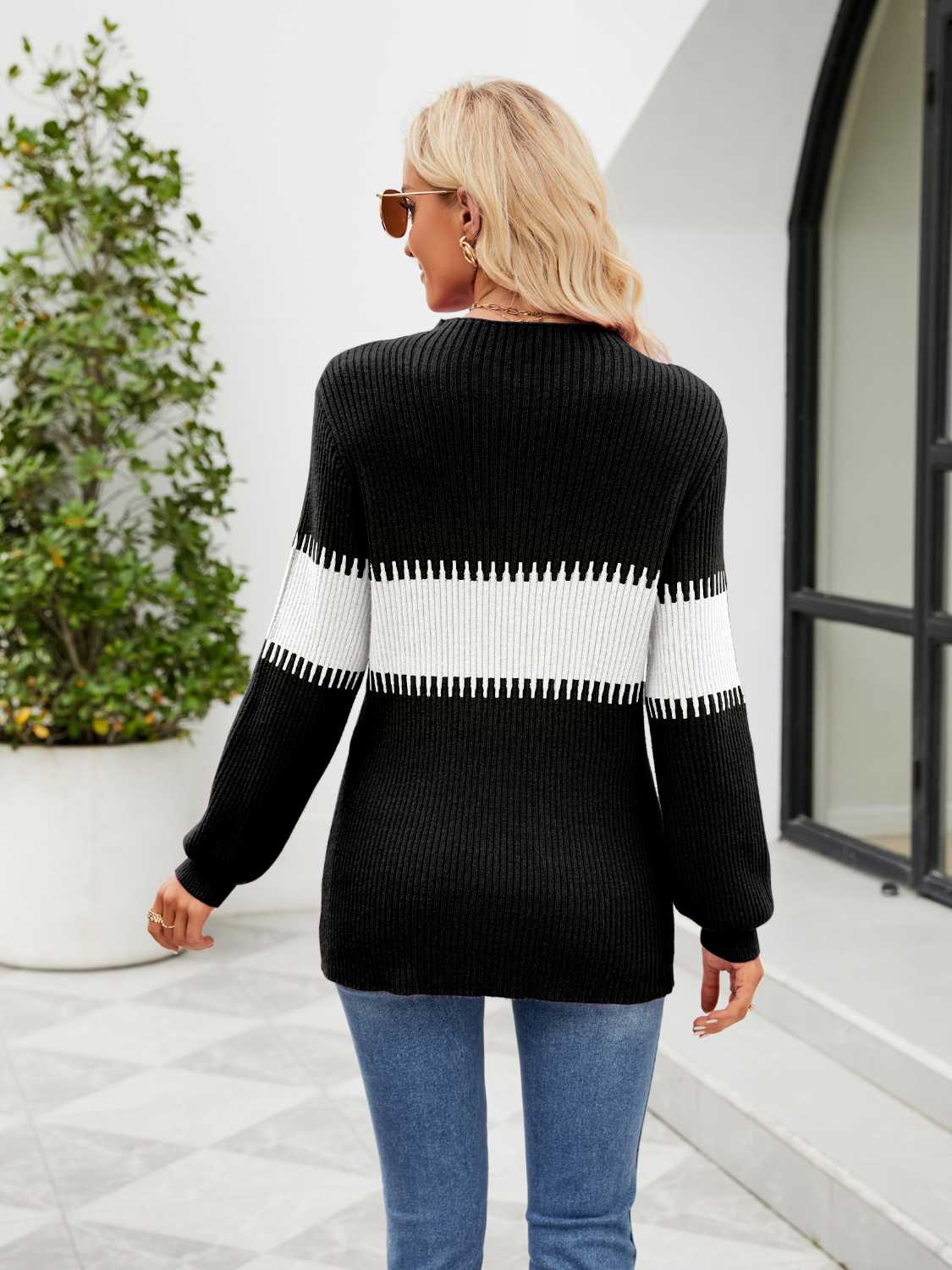 Contrast Round Neck Sweater (11)