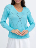 Openwork V-neck Sweater (18)