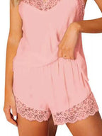 Lace Trim Cami Shorts Lounge Set (12)