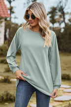 Round Neck Raglan Sleeve Sweatshirt (2)
