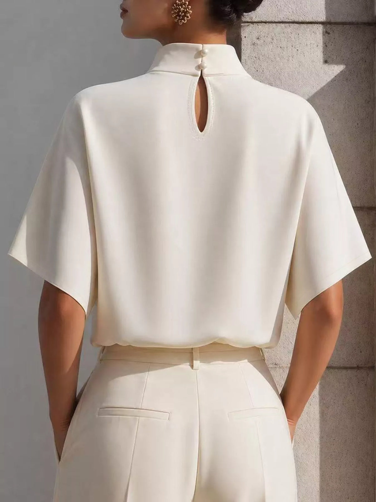 Mock Neck Short Sleeve T-shirt (5)