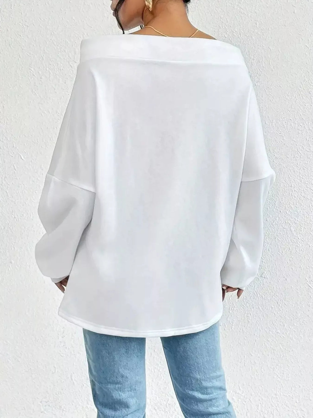 Off-shoulder Drawstring Sweatshirt (6)