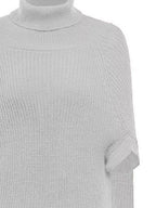 Turtleneck Knitted Cape Sweater (14)