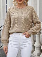 Cable-knit Round Neck Sweater (10)