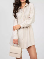 Striped Button-down Mini Dress (2)