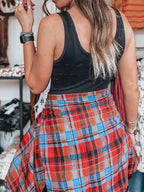 Plaid Collared Neck Long Sleeve Shirt (4)