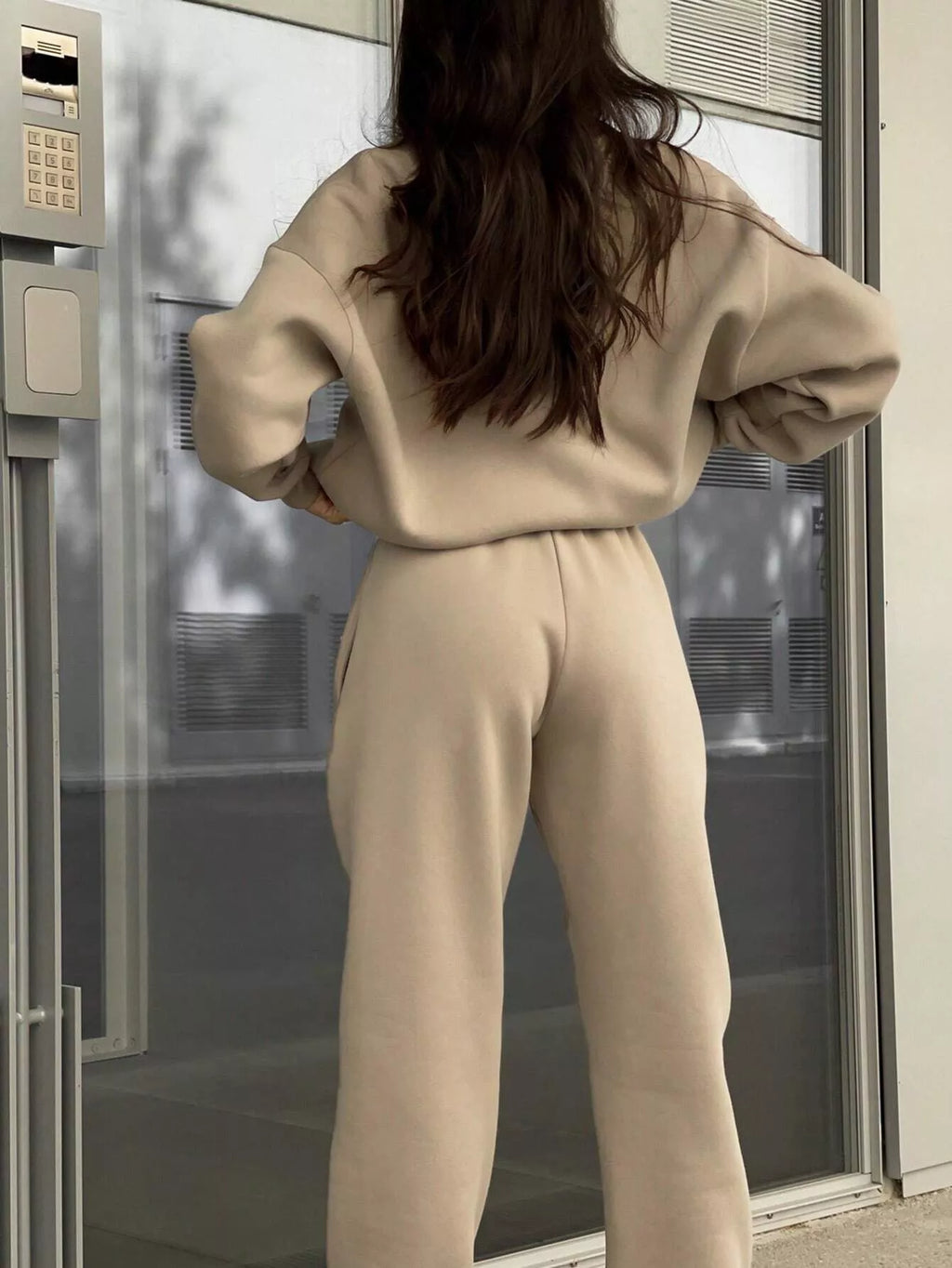 Half Zip Sweatshirt Pants Set (11)
