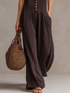 V-neck Sleeveless Wide Leg Jumpsuit (6)