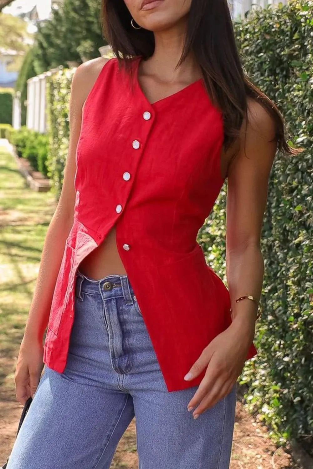 Button Down V-neck Vest (23)
