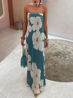 Printed Tube Maxi Dress (7)