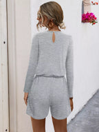 Long Sleeve Drawstring Romper (7)