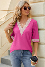 V-neck Half Sleeve T-shirt (11)
