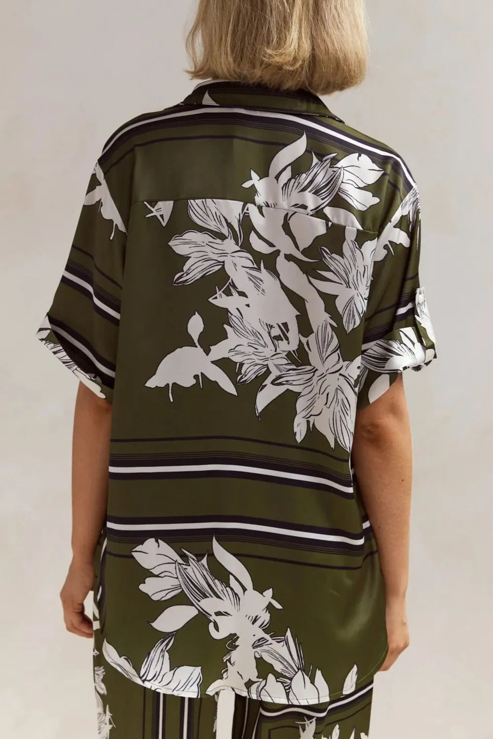 Printed Button Up Shirt Pants Set (13)