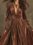 Ruffled Hem Long Sleeve Dress (8)