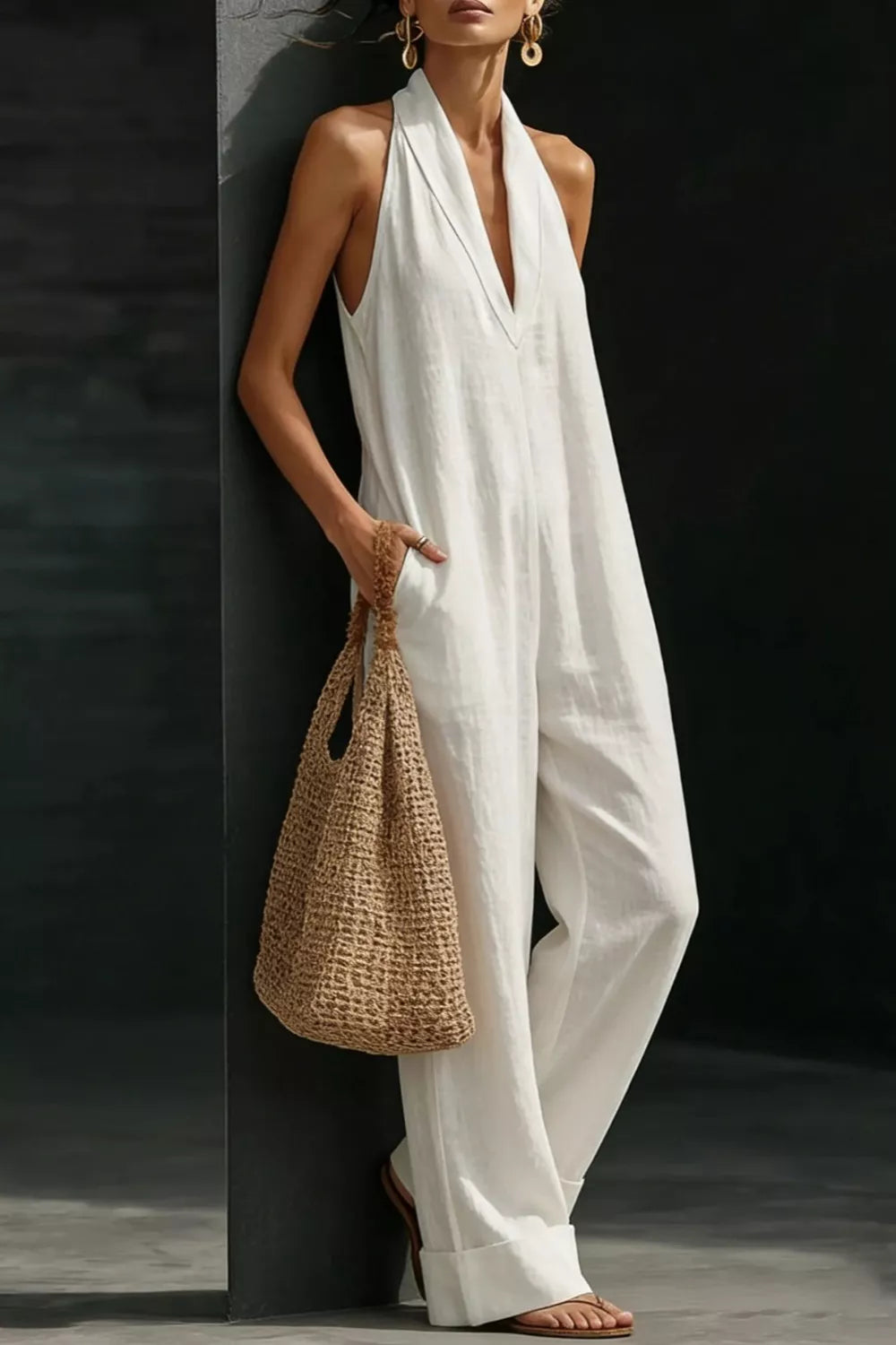 Sleeveless Wide Leg Jumpsuit (2)