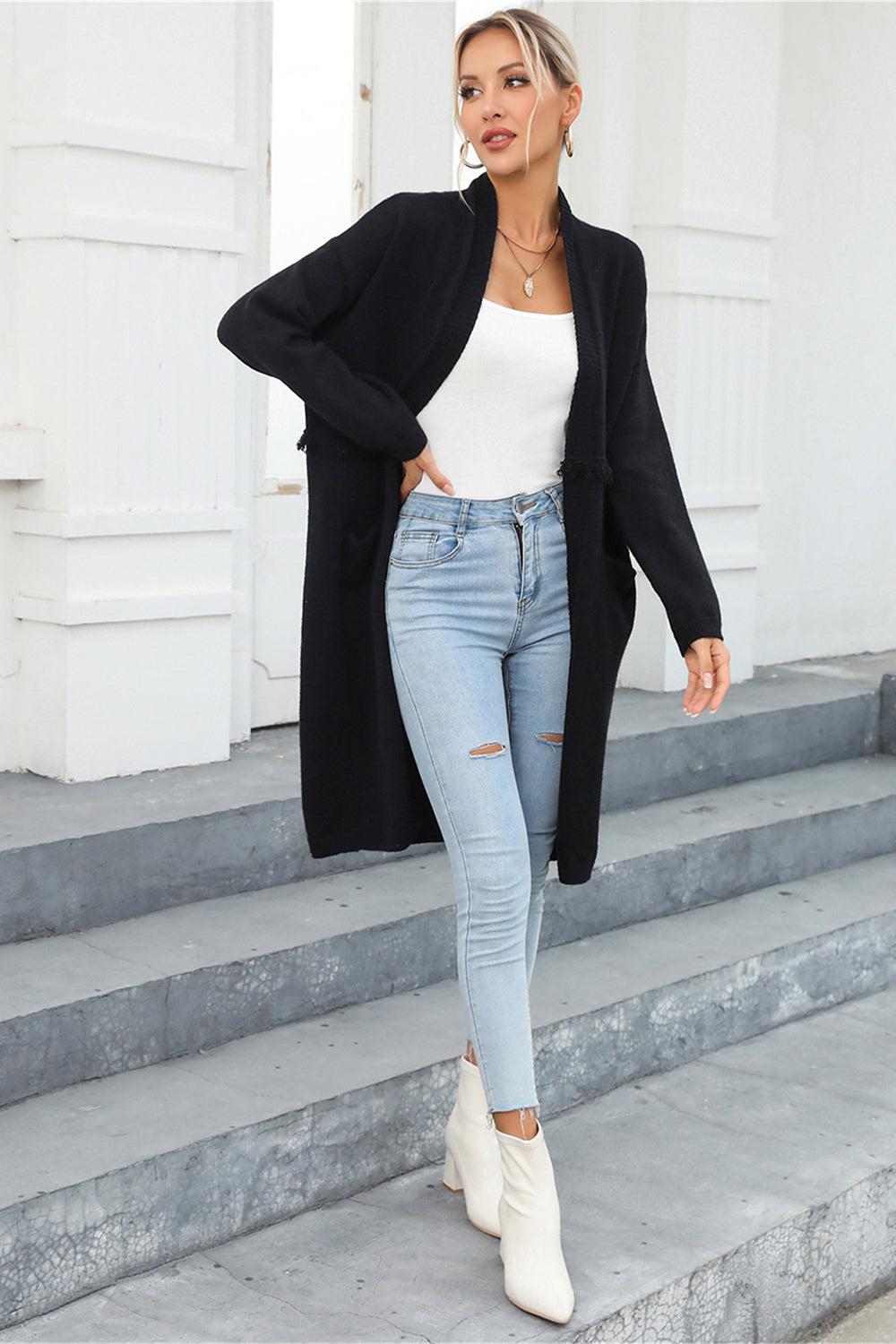 Open Front Pocketed Cardigan (11)