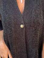Full Size One Button Openwork Cardigan Plus (6)