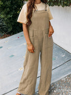Full Size Casual Wide Leg Textured Overalls Plus (6)