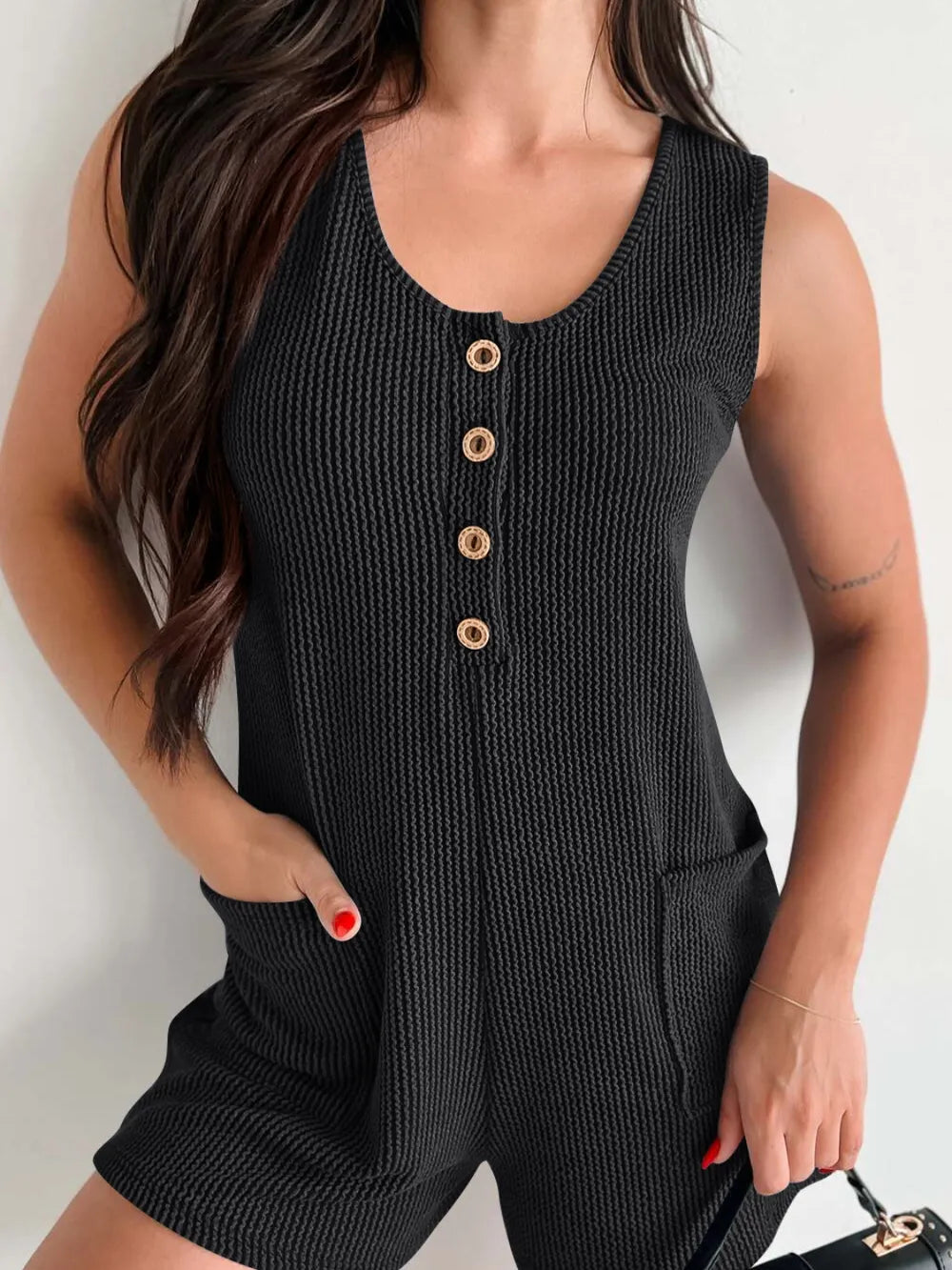 Texture Wide Strap Romper Pockets (27)