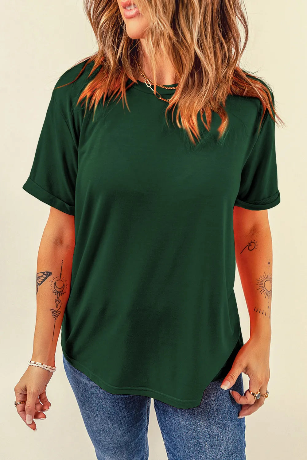 Round Neck Short Sleeve T-shirt (8)