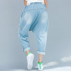 Baggy Pants Big Crotch Loose Hole Irregularly Slimming photo 7