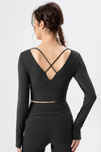Square Neck Crisscross Active T-shirt (9)