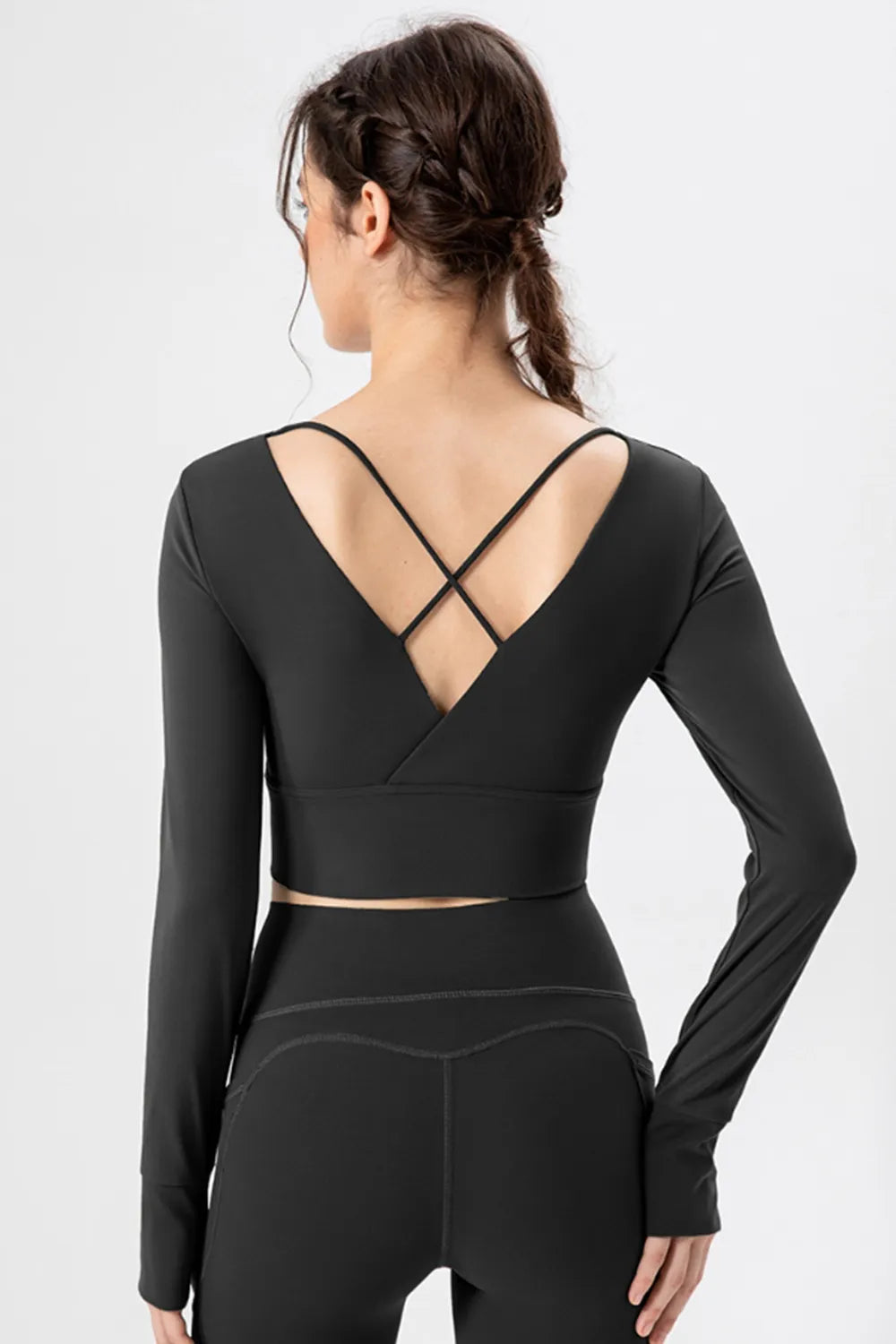 Square Neck Crisscross Active T-shirt (9)
